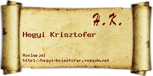 Hegyi Krisztofer névjegykártya