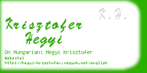 krisztofer hegyi business card